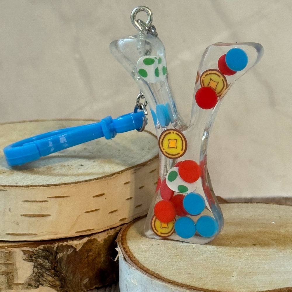 Letter Y with video game inspired bag charm newly made. 2”